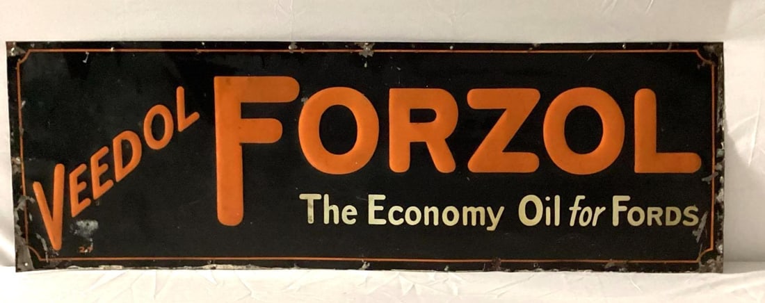 1920's Veedol Forzol Embossed Sign (1 of 4)
