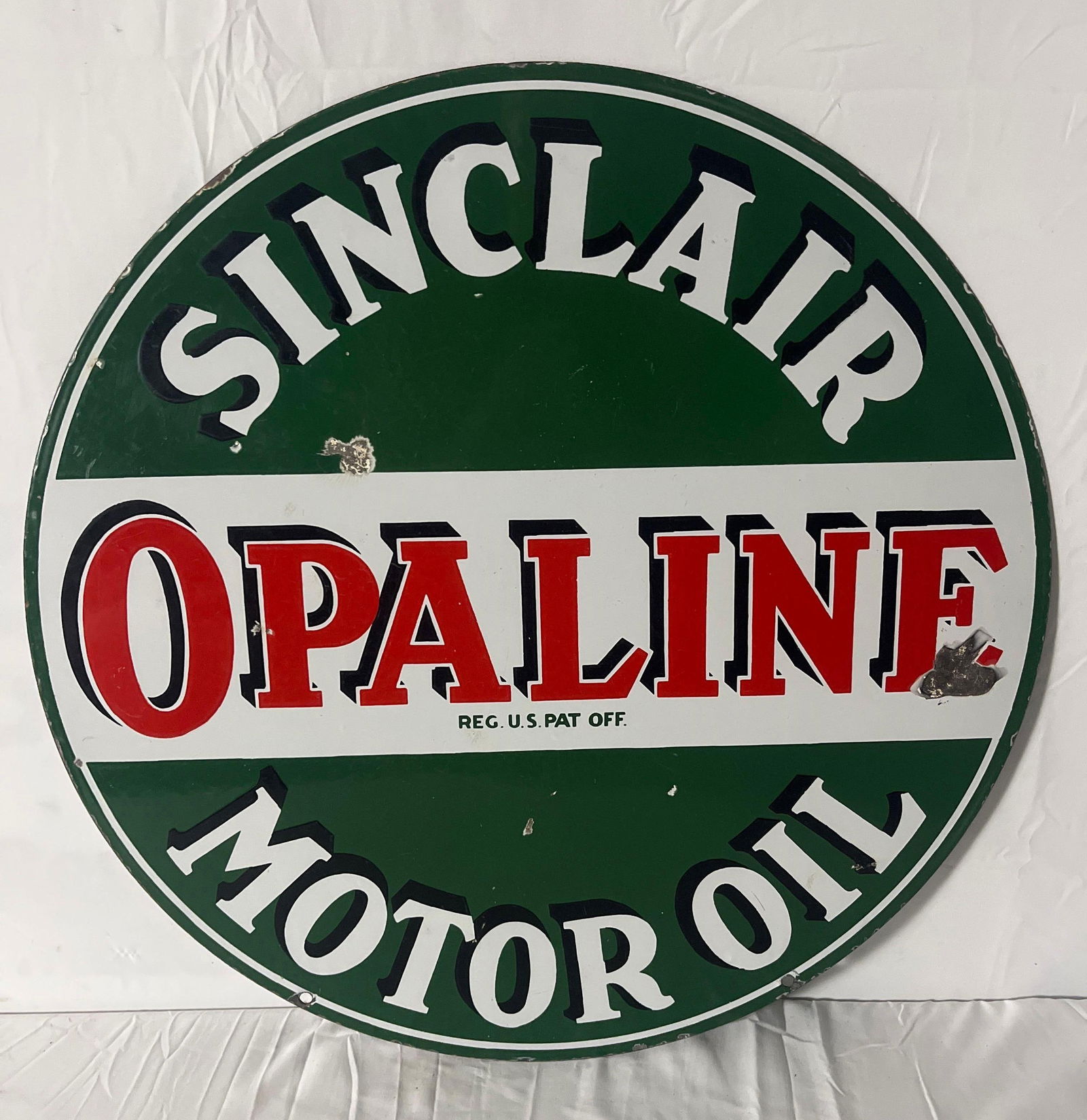 RARE 24" Sinclair Opaline Porcelain Sign (1 of 5)