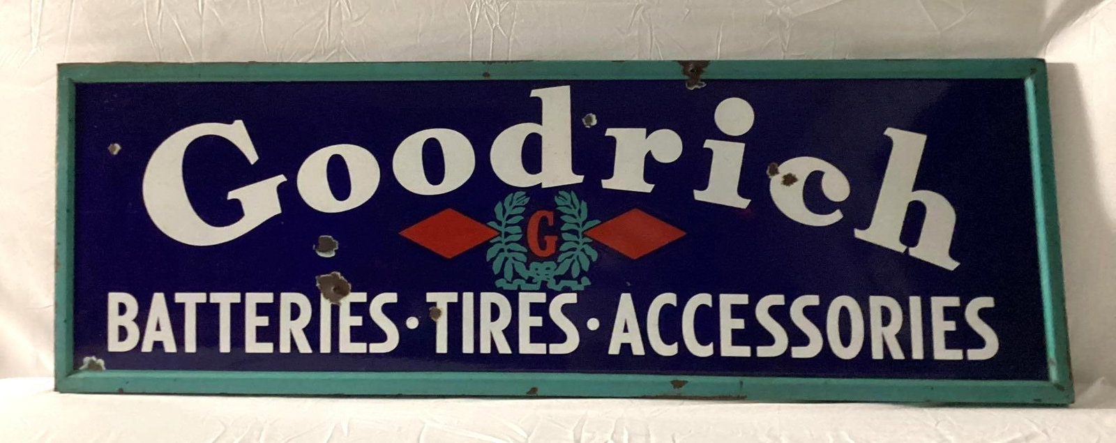 Goodrich Batteries Tires Accessories Porcelain Sign (1 of 3)