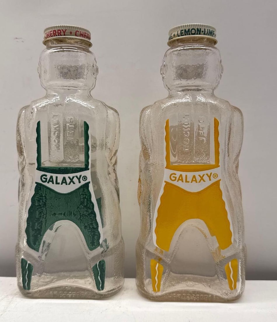 Galaxy Lemon Lime and Black Cherry Figural Soda Bottles - 2