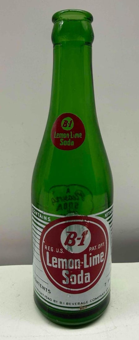 B-1 Lemon Lime Soda 7oz Bottle San Antonio, Texas: B-1 Lemon Lime Soda 7oz Bottle San Antonio, Texas