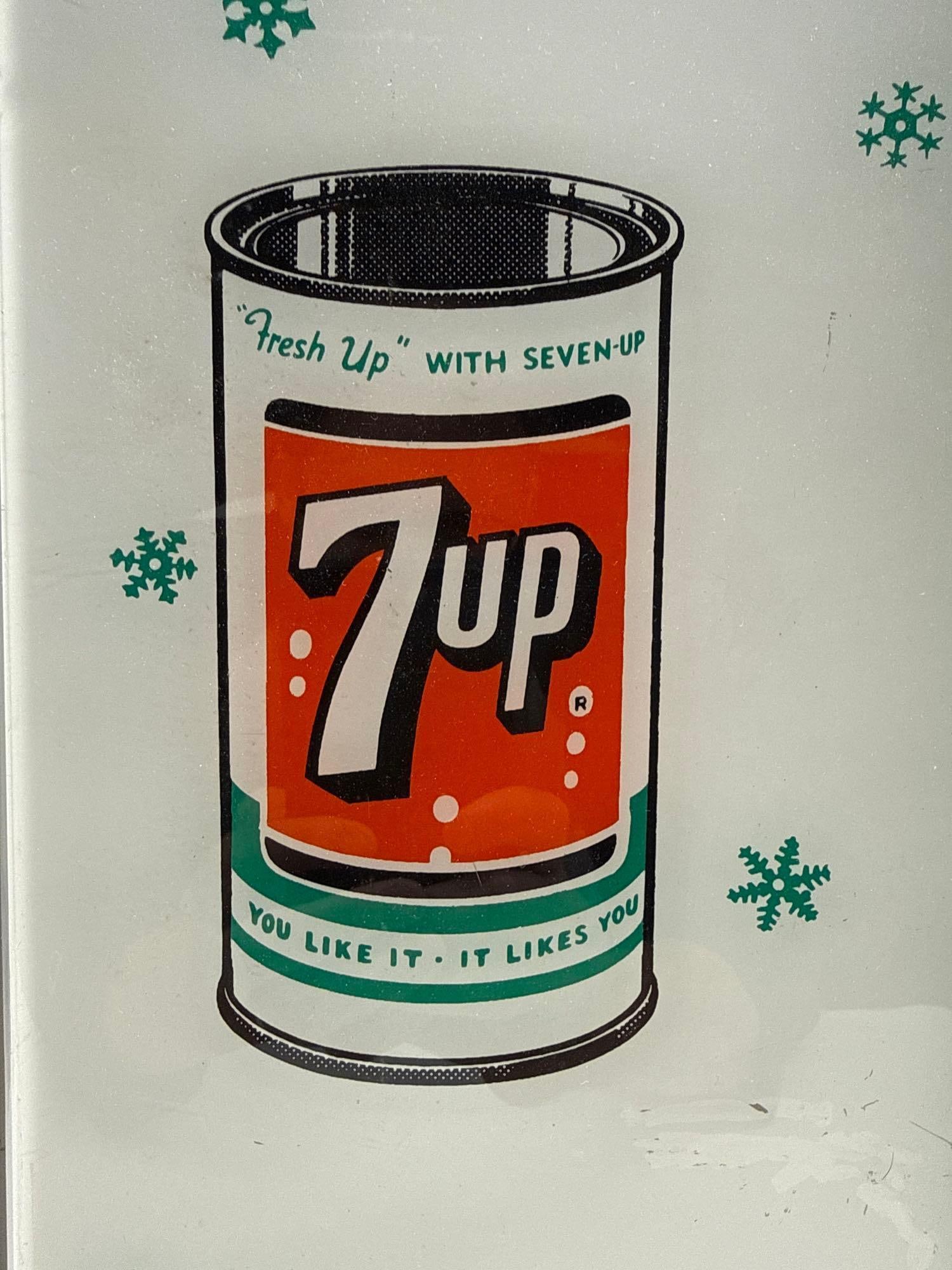 7up Embossed Lexan Lighted Sign w/ Two Cans - 3