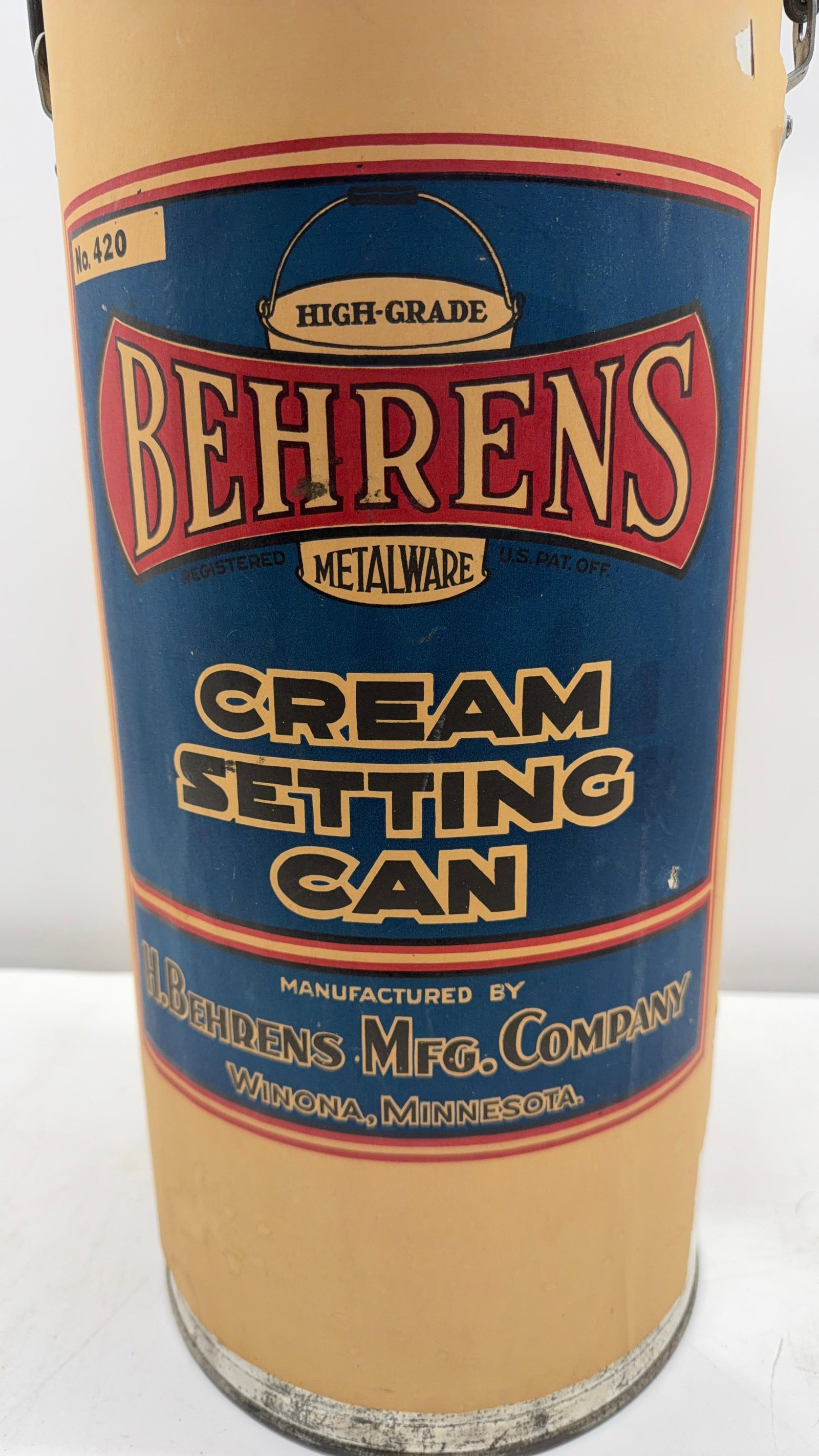Early Behren's Large Cream Separating Can - 2