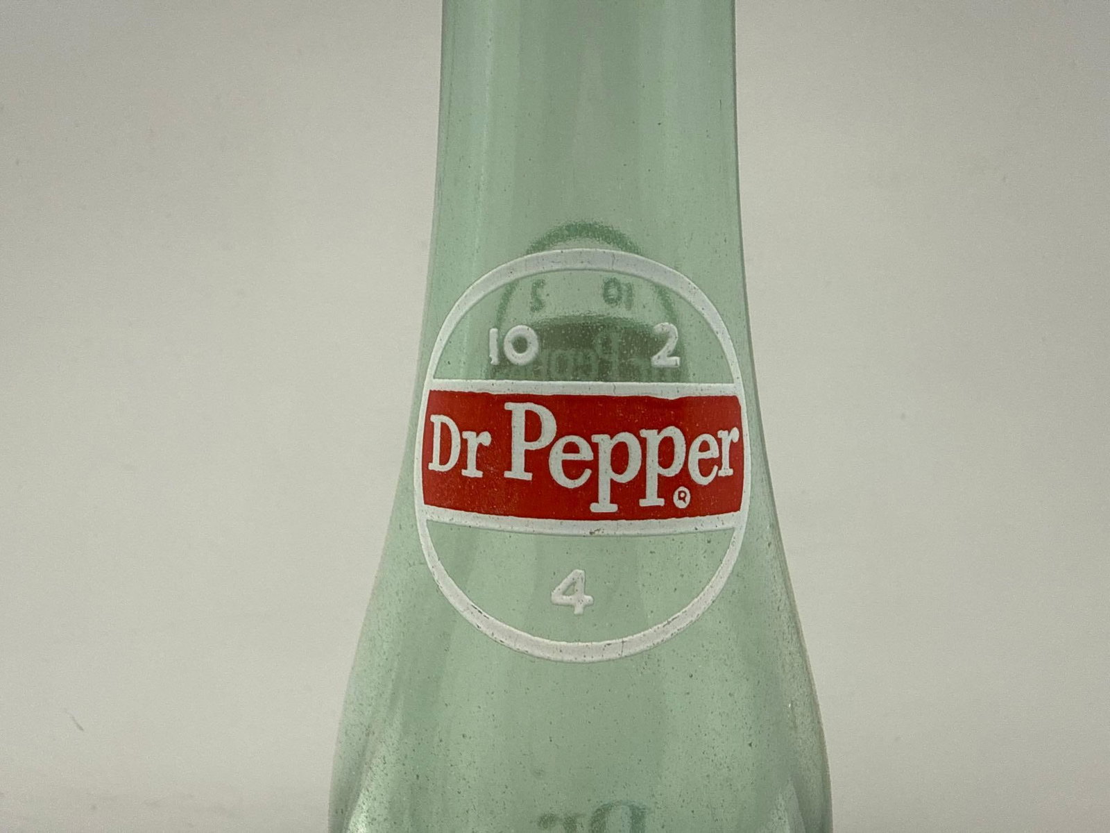 Dr Pepper Transitional Bottle w/ outlined 10-2-4 on Neck Soda Bottle - 2