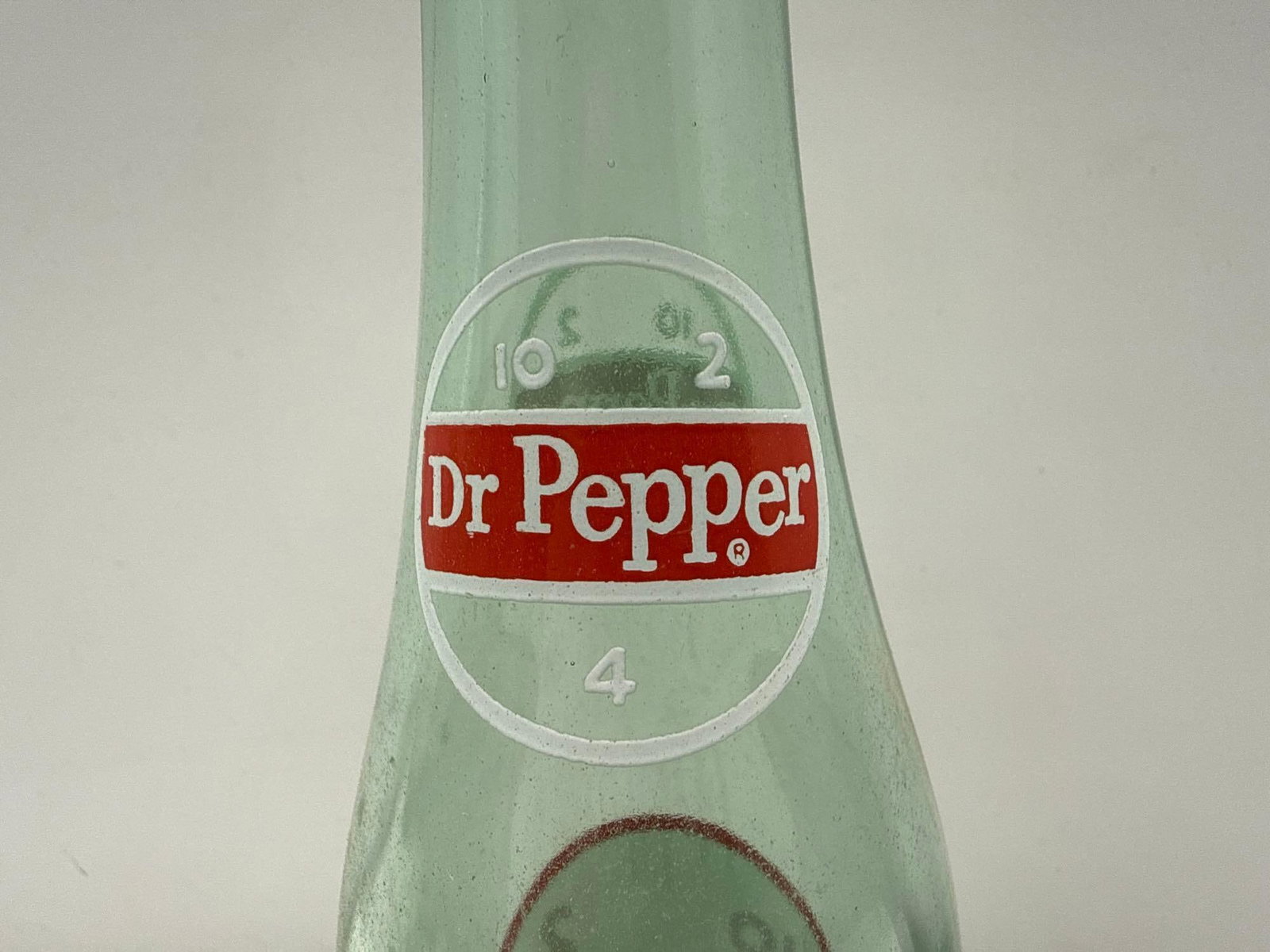 Dr Pepper Transitional Bottle w/ outlined 10-2-4 on Neck Soda Bottle - 4