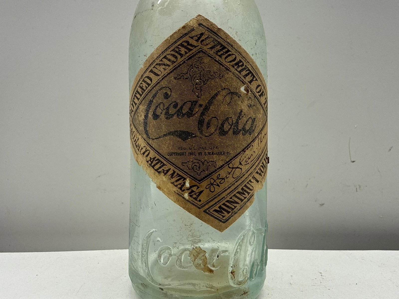 Early Coca-Cola Bottle w/ Paper Label Atlanta, Georgia - 2