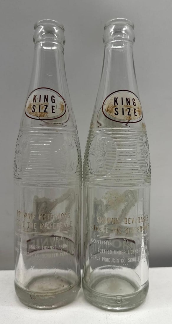 Two "King Size" Brownie Soda Bottles Schiller Park, Illinois - 3