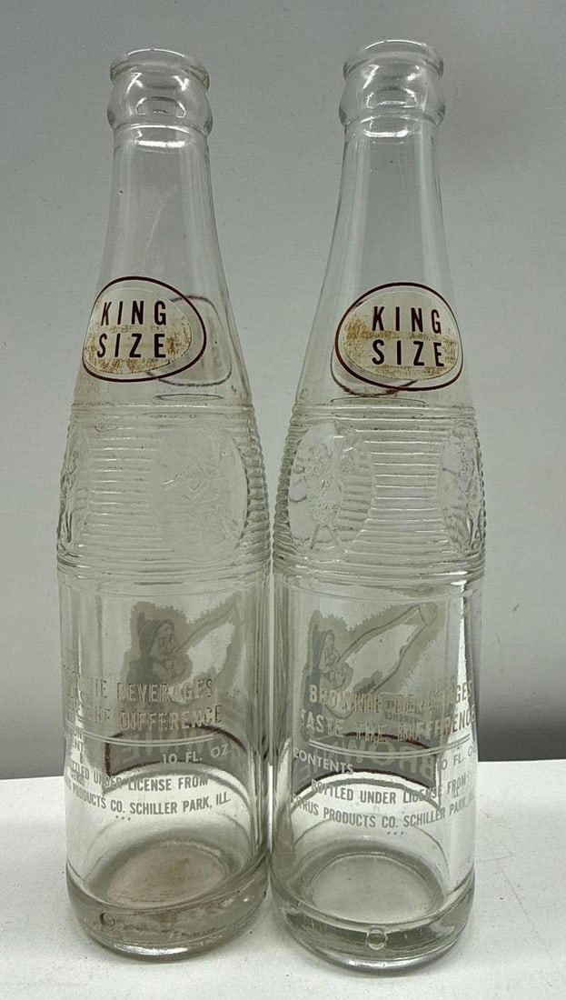Two "King Size" Brownie Soda Bottles Schiller Park, Illinois - 3