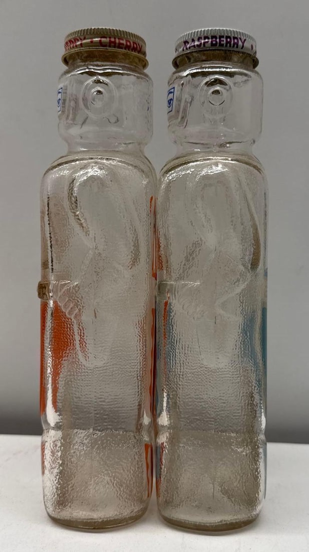 Black Raspberry and Black Cherry Figural Soda Bottles - 2
