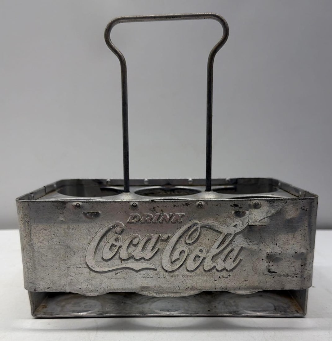 Early Coca-Cola Aluminum Six Pack Carrier - 3