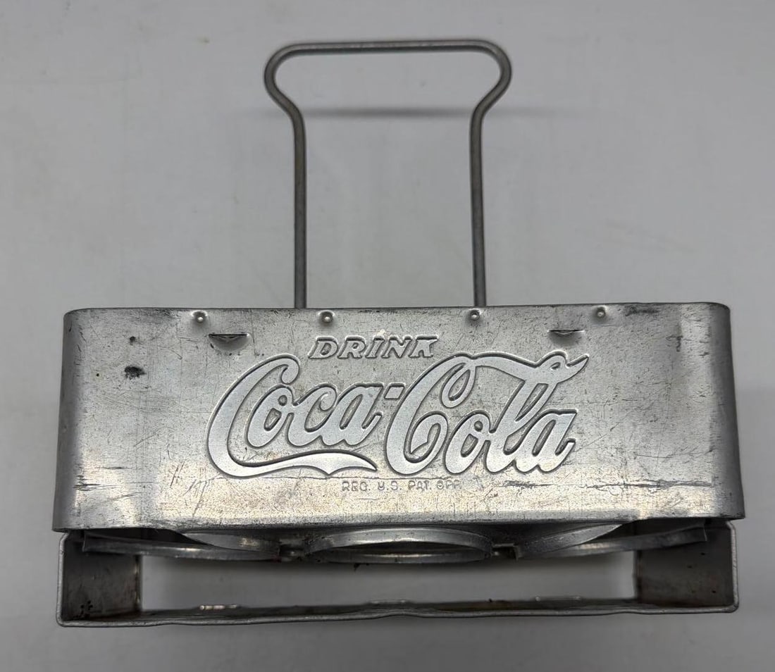 Early Coca-Cola Aluminum Six Pack Carrier - 7