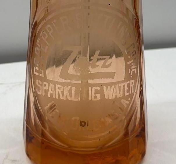 Dr Pepper Zetz Sparkling Water Etched Amber Seltzer Bottle New Orleans, LA - 2