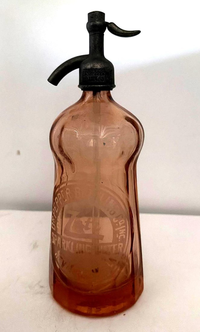Dr Pepper Zetz Sparkling Water Etched Amber Seltzer Bottle New Orleans, LA - 4