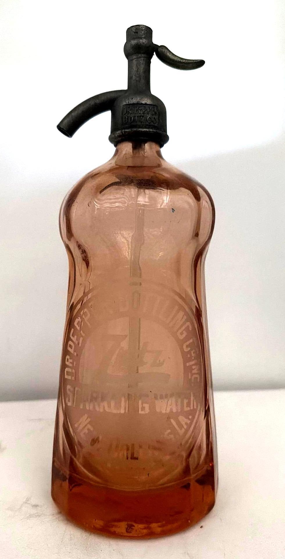 Dr Pepper Zetz Sparkling Water Etched Amber Seltzer Bottle New Orleans, LA - 5