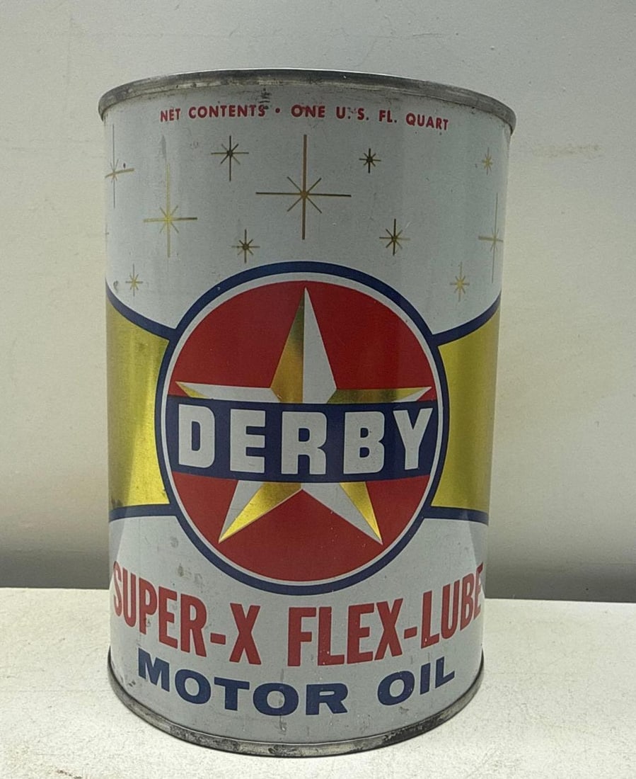 Derby Super-X Flex-Lube full quart oil can (1 of 5)