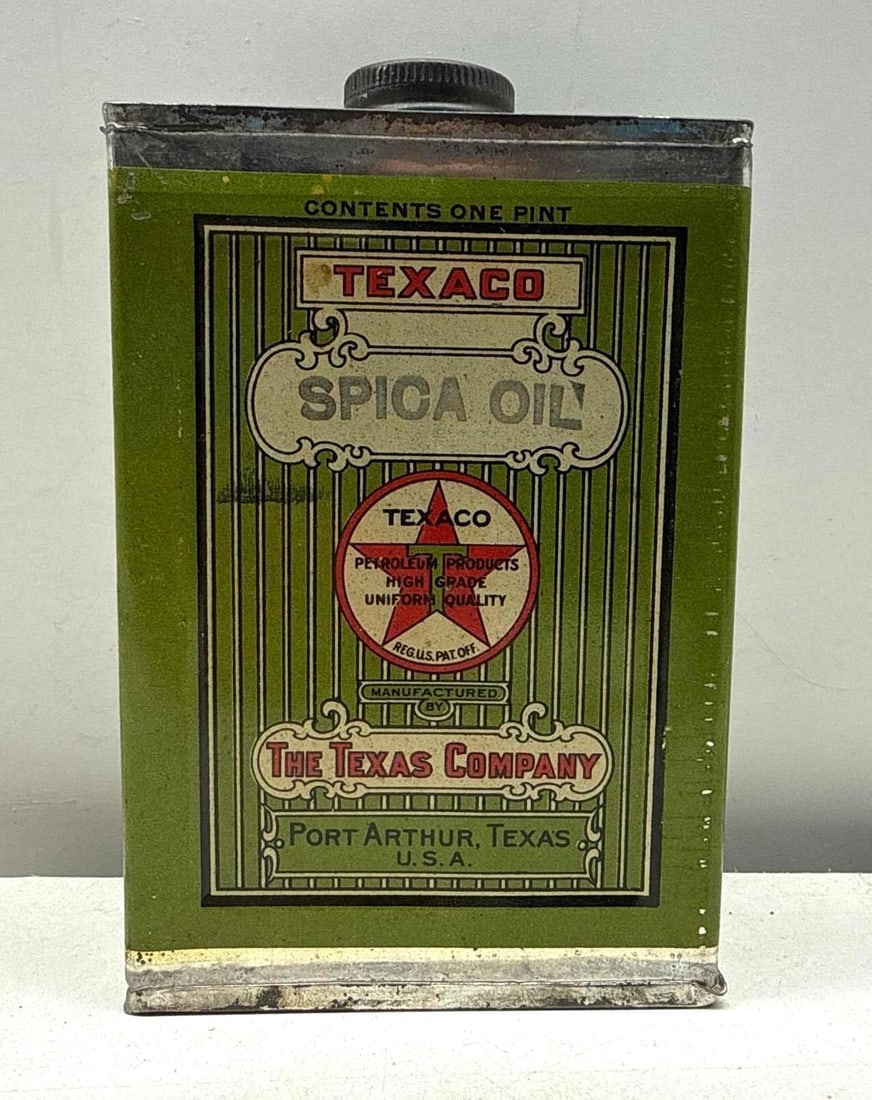 1910's Texaco Spica Oil Pint Can (1 of 8)