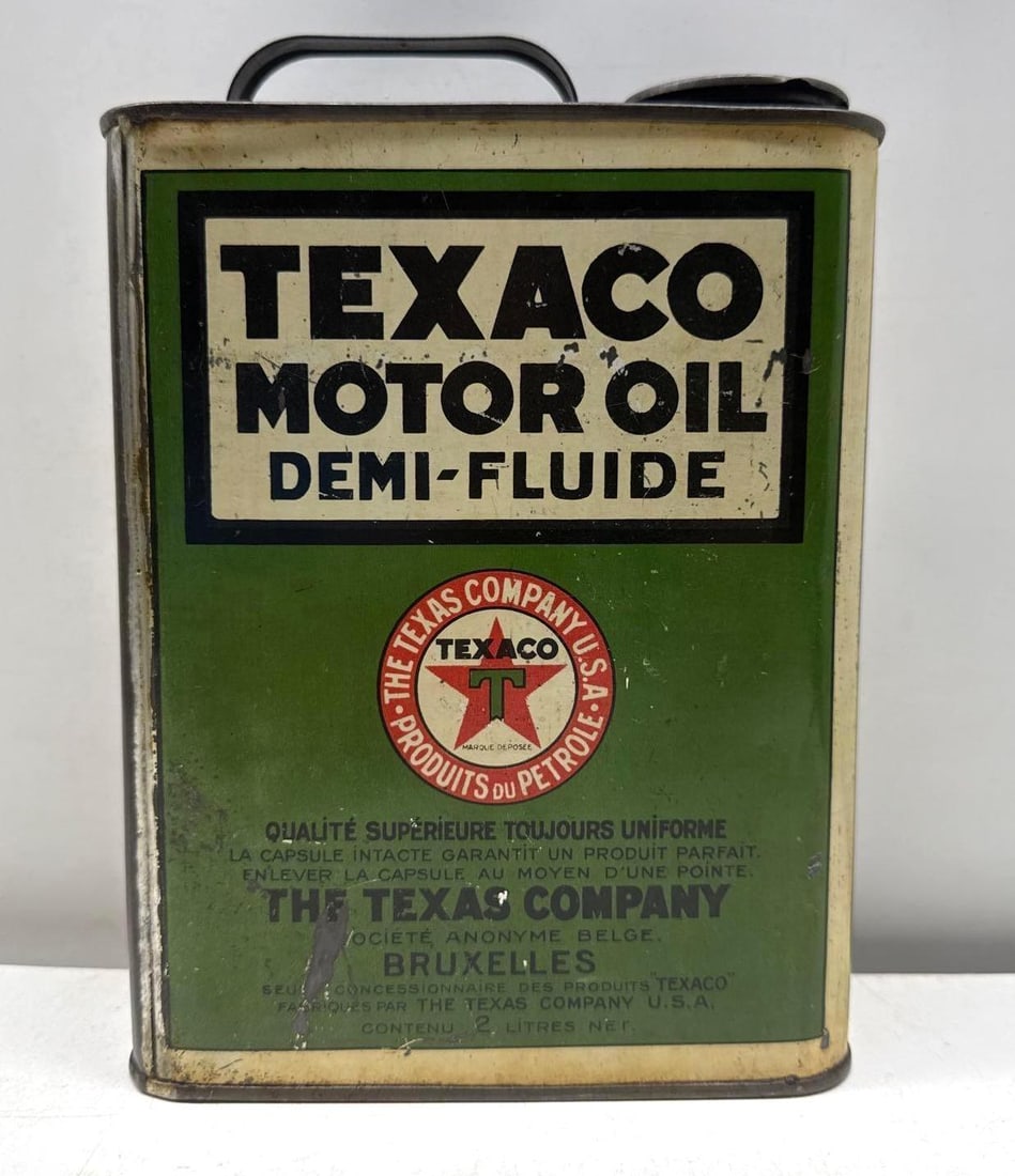 Texaco Motor Oil "Demi-Fluide" One Gallon Oil Can (1 of 6)