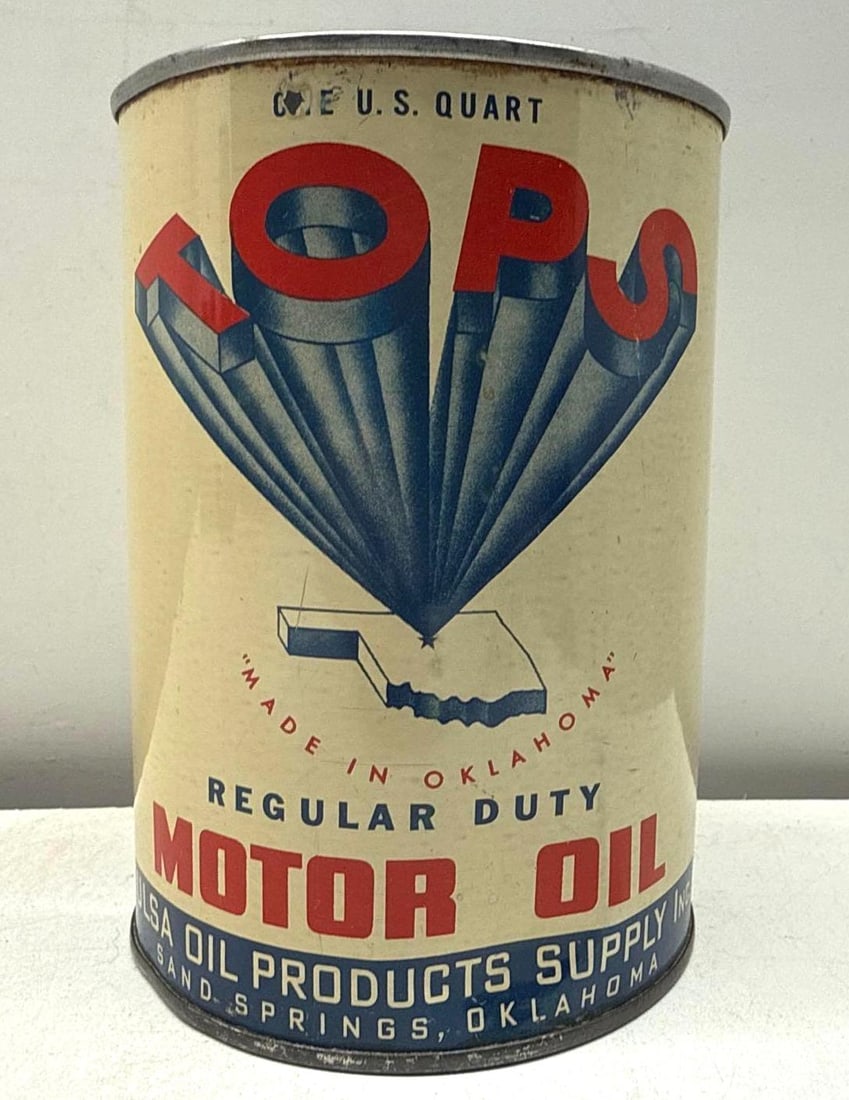 TOPPS Regular Duty Quart Oil Can Tulsa Oil Products Sand Springs, OK (1 of 9)