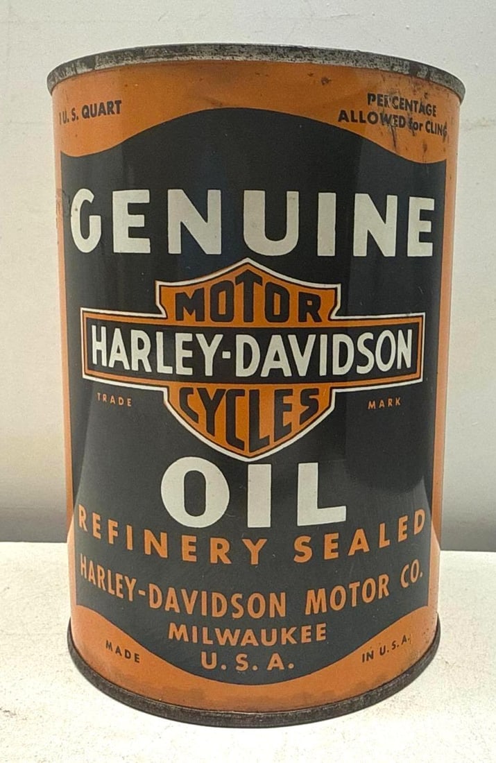 Genuine Harley Davidson Motor Oil Metal Quart Can (1 of 6)