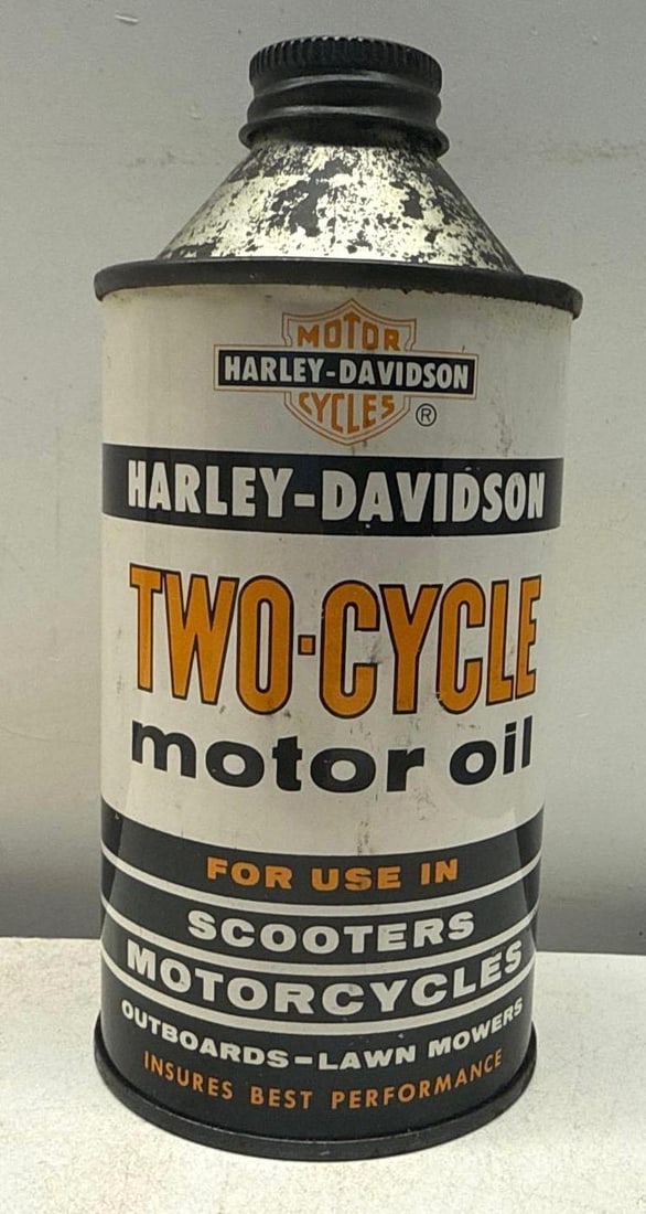 Harley Davidson Two-Cycle Motorcycle & Scooter Oil Cone-Top Can (1 of 6)