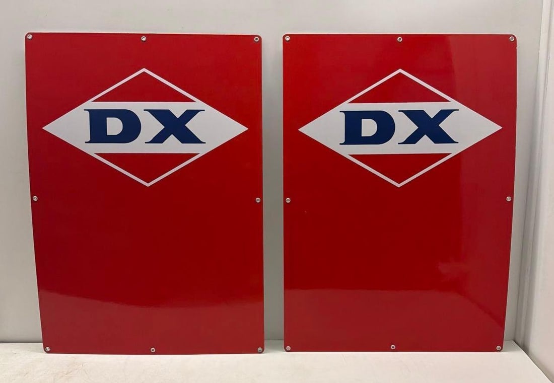Two D-X Porcelain Gas Pump Signs (1 of 3)