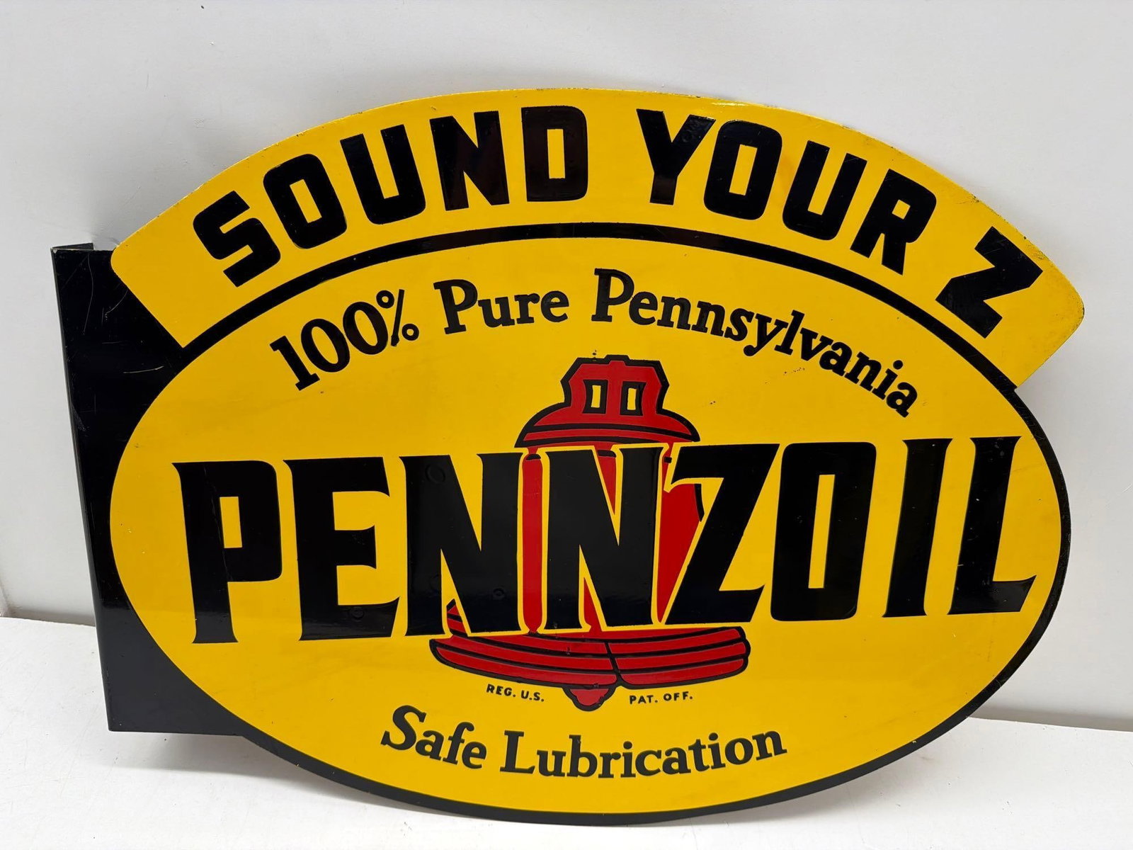 1948 Pennzoil Sound Your Z Motor Oil Flange Sign (1 of 4)
