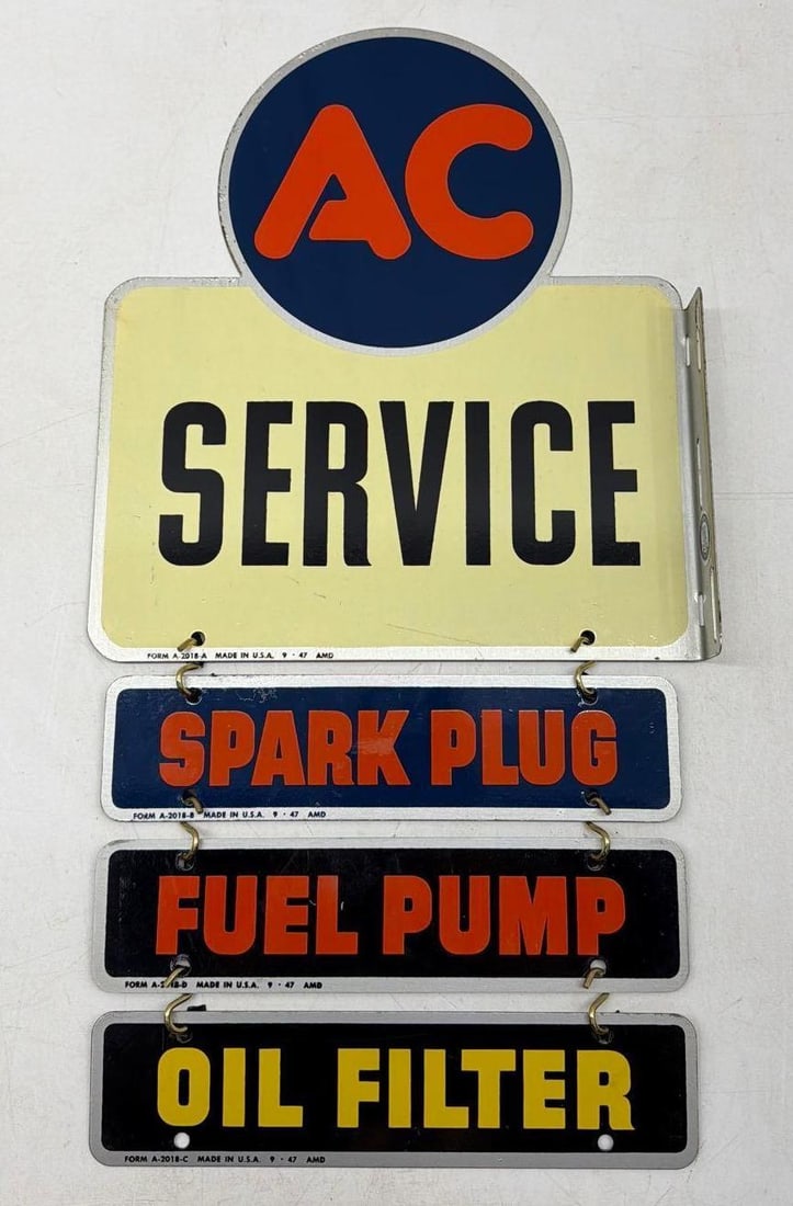 NOS 1947 AC Service Flanged "Ladder" Sign (1 of 8)