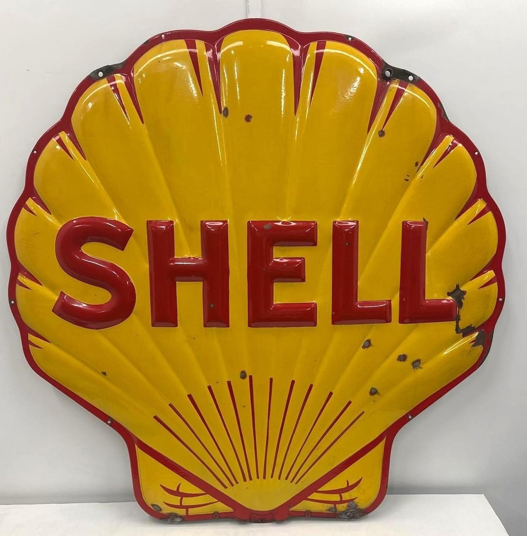 Shell Clam Embossed Die-Cut Porcelain Sign (1 of 4)