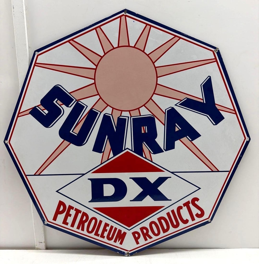 27" Sunray D-X "Ghost" Octagon Porcelain Sign (1 of 5)