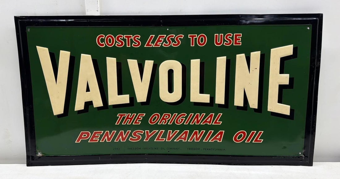 Early Valvoline Embossed Sign Freedom-Valvoline Company (1 of 4)
