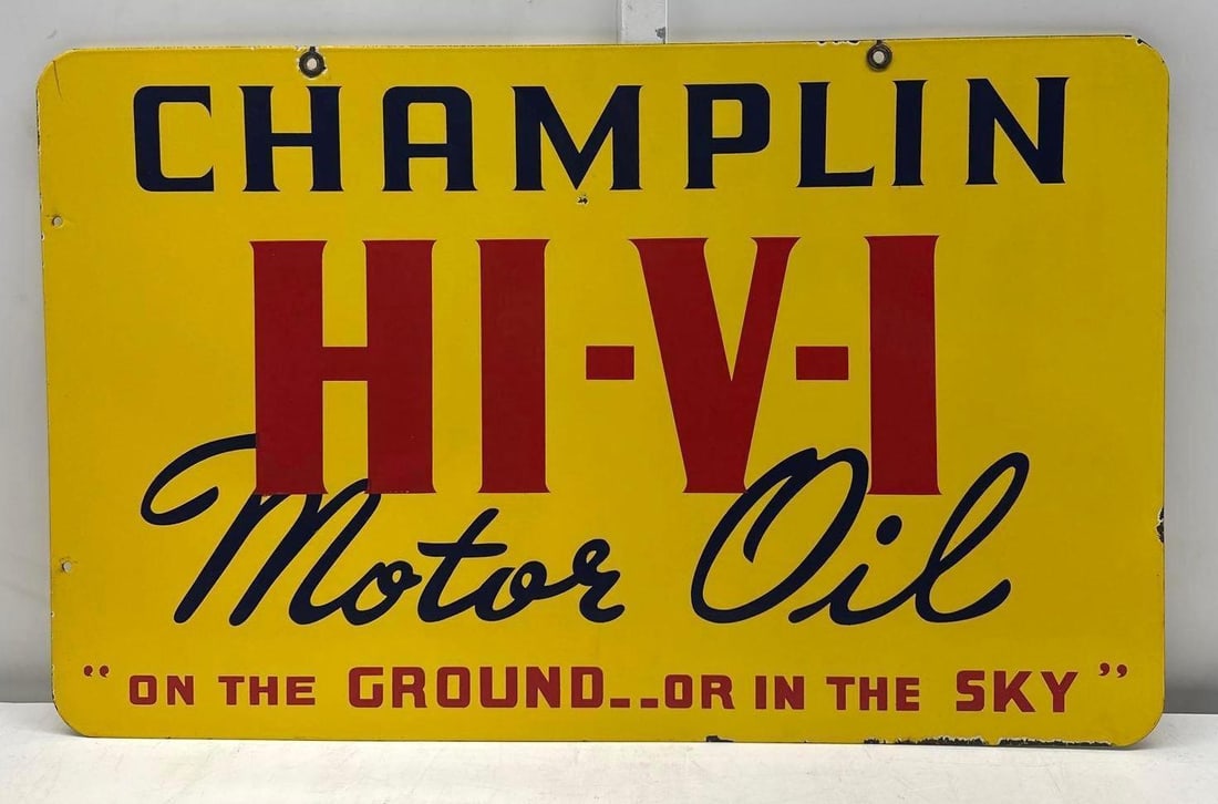 Champlin HI-VI Porcelain Curb Sign (1 of 2)