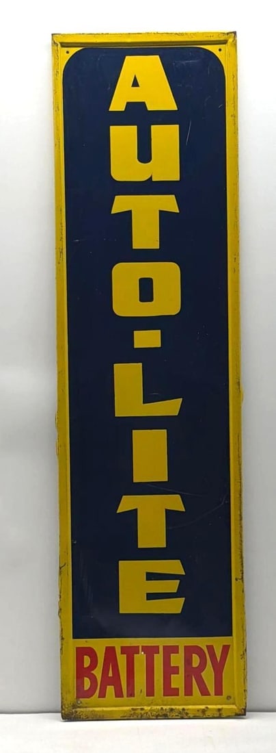 Auto-Lite Battery Embossed Metal Sign (1 of 3)