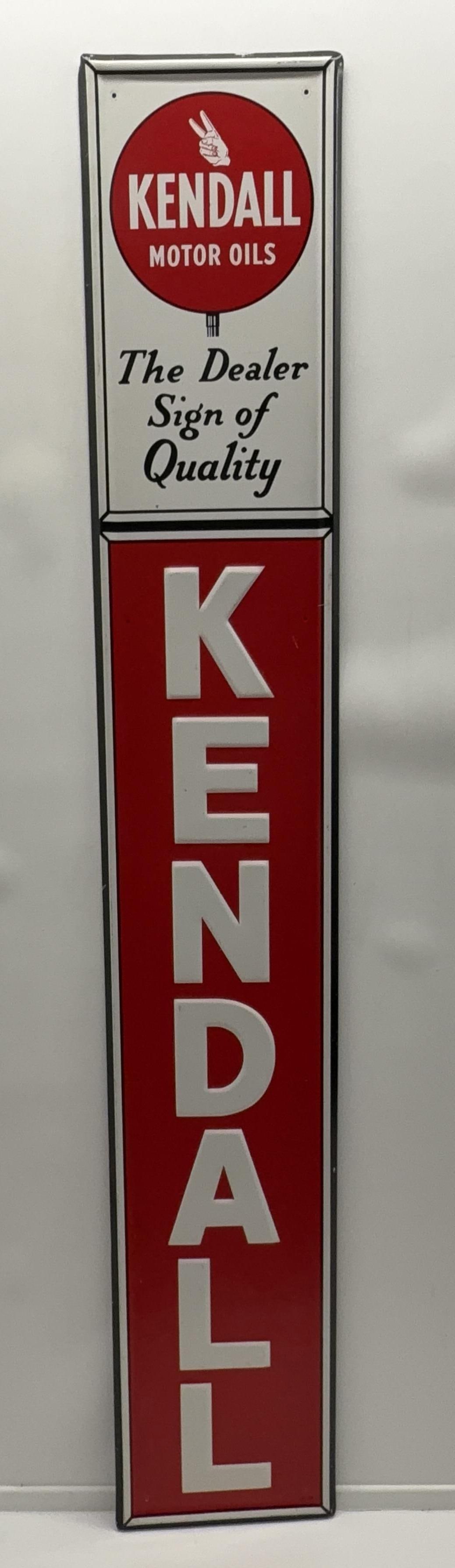1959 Kendall "Dealer Sign of Quality" Pained Metal Column Sign (1 of 5)