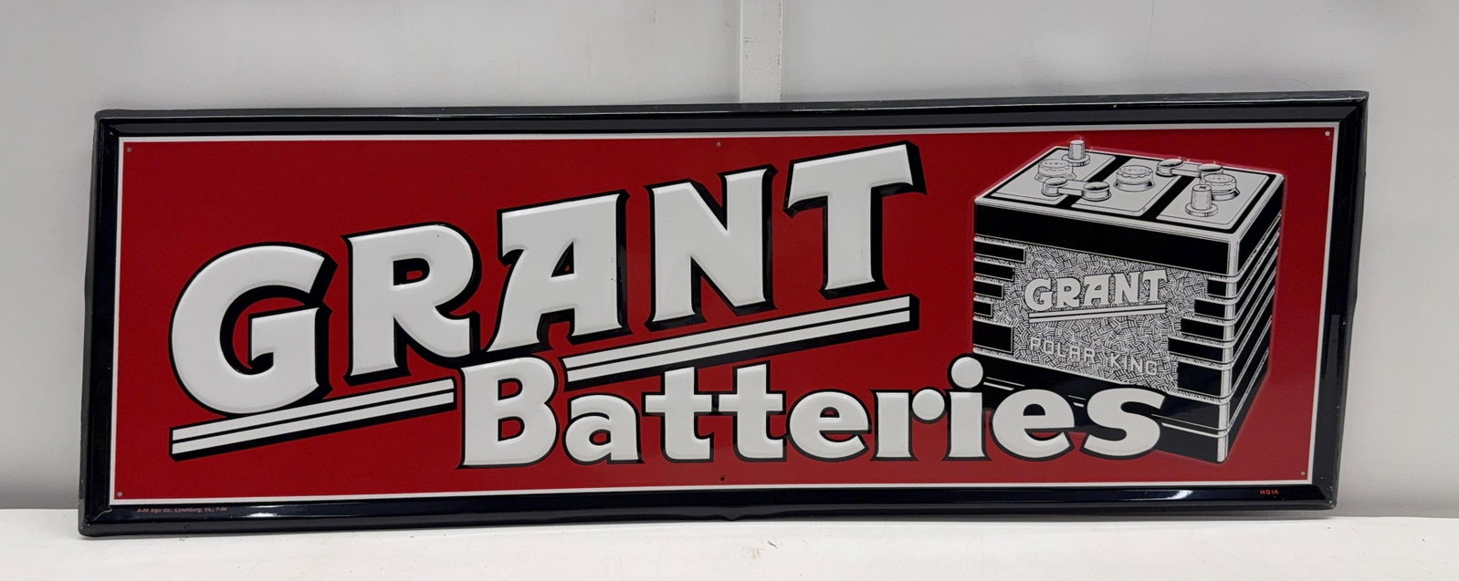 1954 Grant Batteries Embossed Metal Sign (1 of 5)