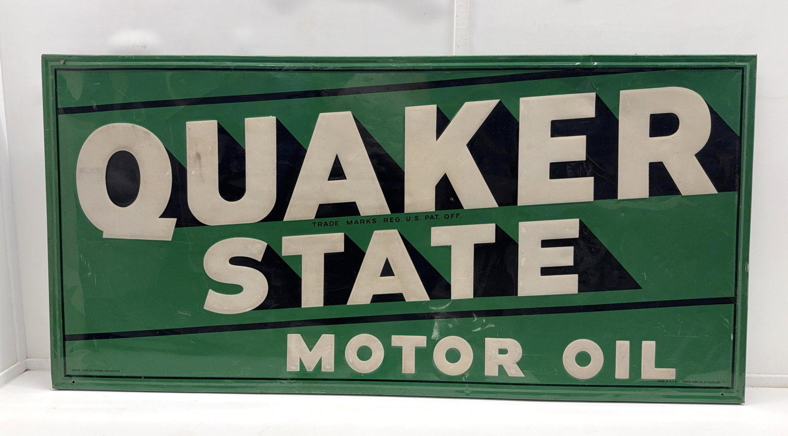 Quaker State Motor Oil Reflective Paint Sign (1 of 4)