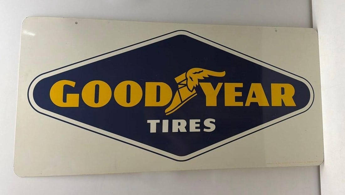 Goodyear Tires Double Sided Painted Metal Sign (1 of 3)