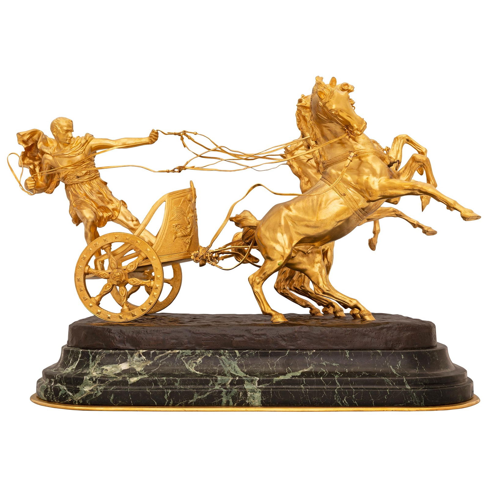 A French Gilt and Patinated Bronze Chariot Group Cast from a Model by Antonio Vanetti, Circa 1890 (1 of 12)