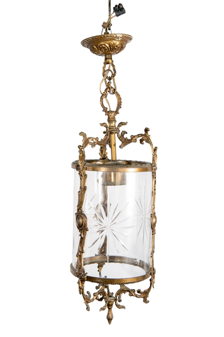 19th Century Antique French Louis XVI Style Gilded Bronze Pendant Ceiling Hall Light (1 of 6)