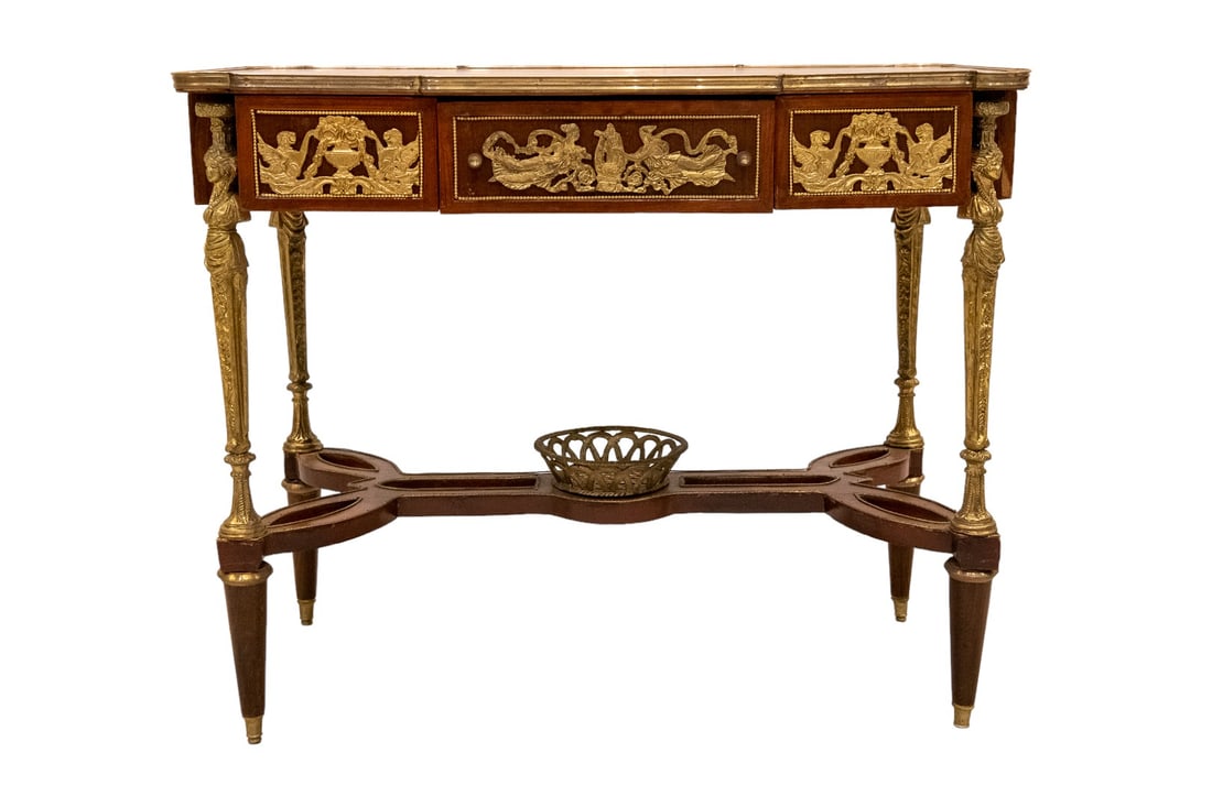 19th Century Louis XVI Ormolu Mounted Console Desk Writing Table (1 of 16)