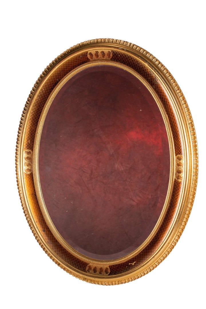 Original 1920s Royal Vienna Oval Wooden Mirror - Art Deco Mirror (1 of 6)