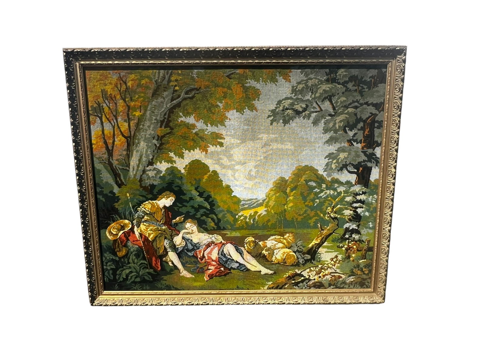 Antique Framed Tapestry Panel, French, Needlepoint Frieze, Victorian, Circa 1900 (1 of 16)