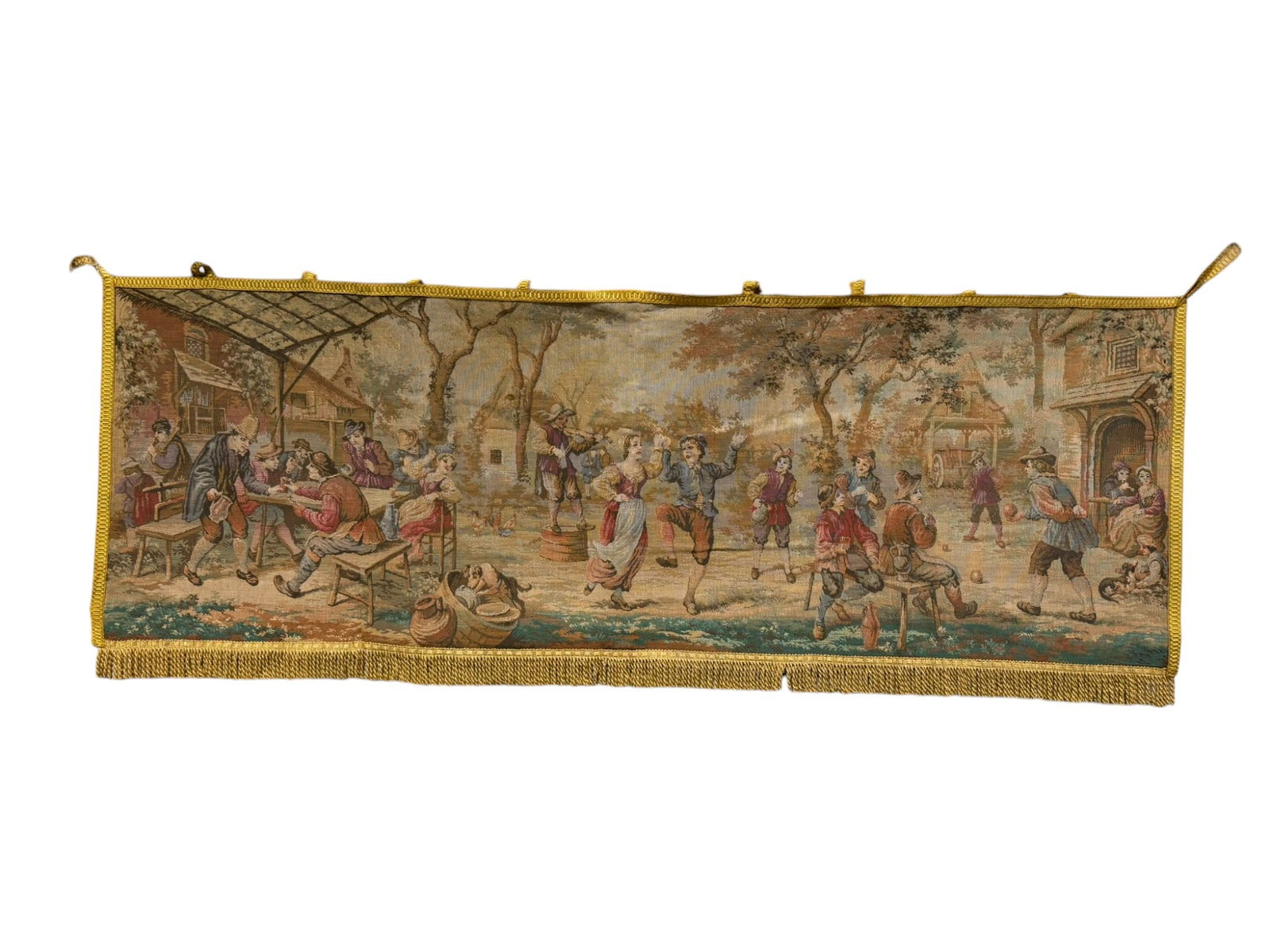 18th Century French Renaissance Celebration in Village Wall Hanging Tapestry (1 of 16)
