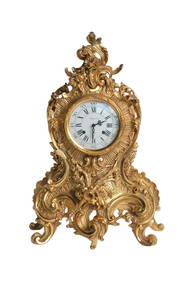Original 19th Century Antique Louis XV French Ormolu Rococo Gilt Bronze Mantle Clock (1 of 12)