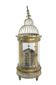 19th Century Vintage French Brass Metal Cage-Style Antique Hanging Pendant Light (1 of 9)