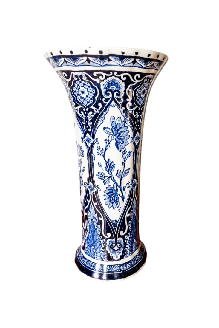 Antique Royal Delft Sphinx Blue and White Vase by Boch Holland #3 (1 of 3)