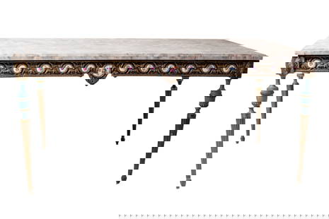 1950c Ormolu Onyx Marble Top Coffee Table Brass Mounts and Porcelain Panels by H & L Epstein: This 1950c Antique Ormolu Onyx Marble Top Coffee Table Brass Mounts and Porcelain Panels by H & L Epstein showcases exquisite craftsmanship with a luxurious onyx marble top, brass ormolu mounts, and h