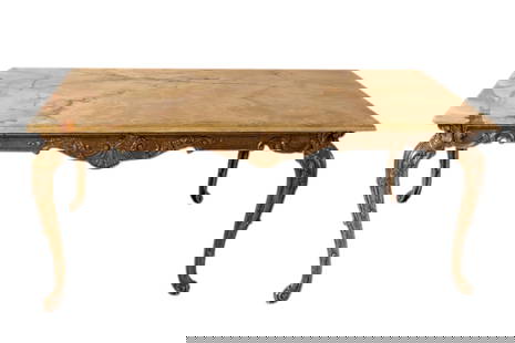 Antique French Louis XV Style Gilt Brass Console Table with Onyx Marble Top: This Antique French Louis XV Style Console Table features a stunning onyx marble countertop set atop an intricately detailed gilt brass frame. Rich in elegance and classic French design, it showcases
