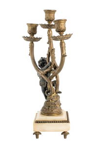 Antique French Bronze 3 Arm Cherub Candle Candelabra: Vintage Bronze 3 Arm Cherub Candle Candelabra. This exquisite piece exudes elegance and sophistication, adding a touch of rich antique history charm to any room.Antique French Bronze Design: The cande