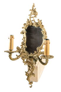 Original 19th Century Antique French Bronze Gilded Girandole Wall Light Mirror: The Antique Original French Bronze Gilded Girandole Wall Light represents the epitome of French decorative arts from the 19th Century. Girandoles were initially inspired by candelabras and evolved int