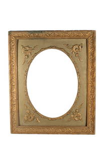 18th Century Original Louis XVI Frame With Oval View Gilded With Gold Leaf For Portrait: Original 18th Century Louis XVI frame with oval view outline with floral frieze decoration can be used for a portrait or transformed into a mirror original gilding with gold leaf in very good general